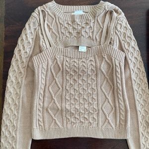 NWT Anthropologie 2-piece cable knit sweater set (Size M)